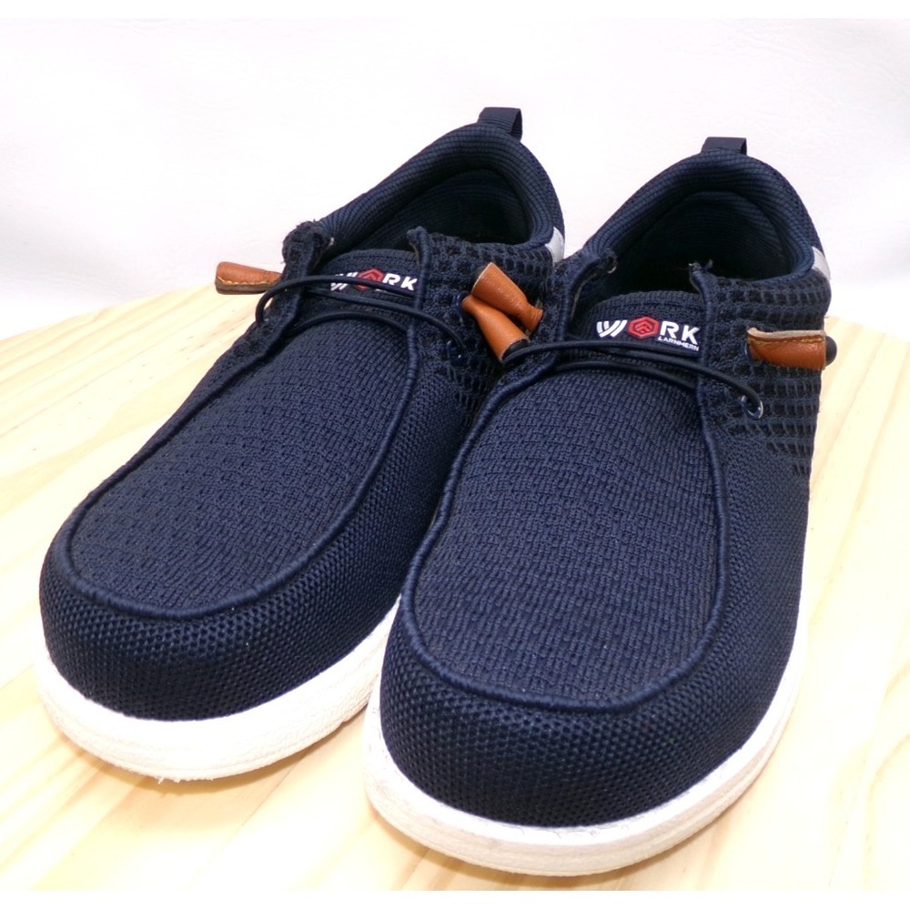 Larnmern Steel Toe Safety Shoes Mens Blue Size 11 Slip On Work Sneakers